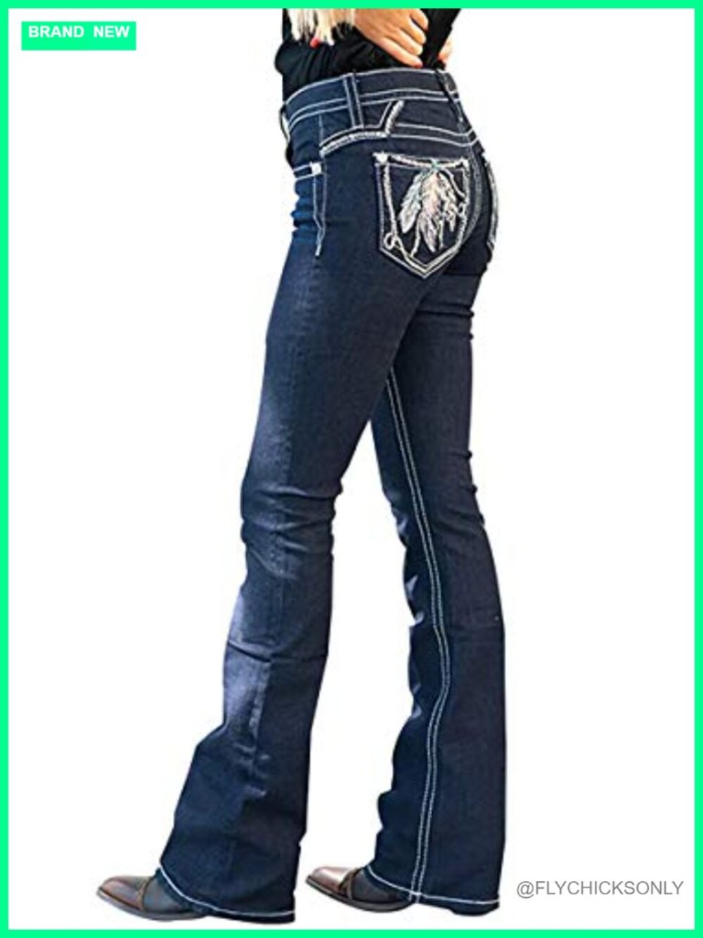 Women's High Rise Bootcut Jeans Stretchy Slim Wide Leg Denim Pants